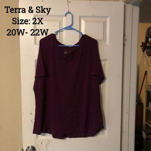 Terra & Sky Blouse; Size: 20W-22W